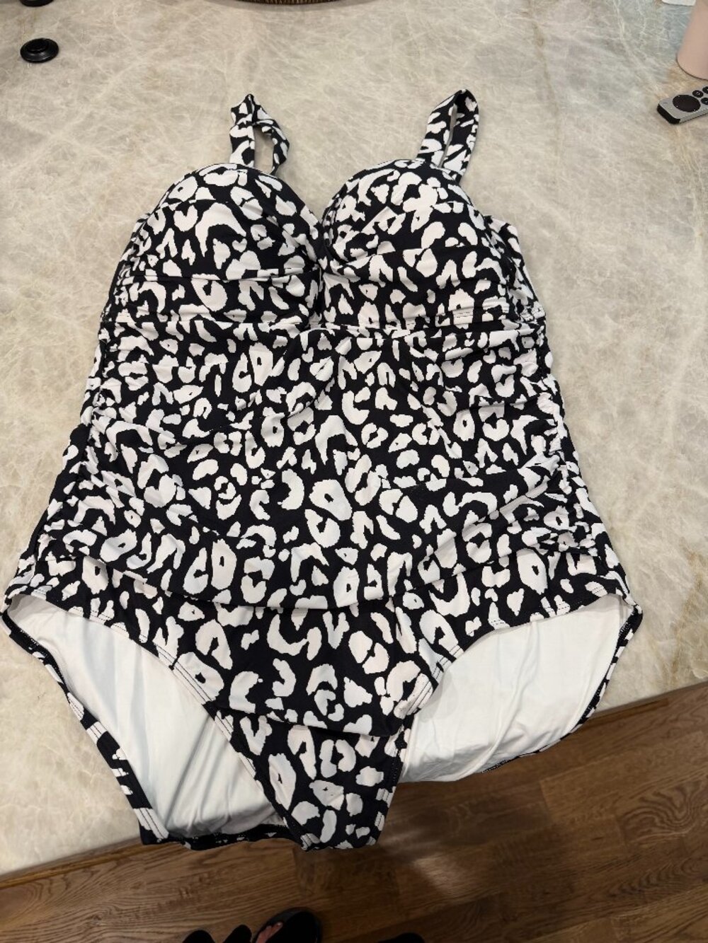 2 Anne Cole 1 piece black and white  cheetah and black  swimsuits size 18W